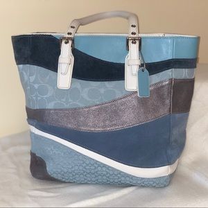 Authentic Coach leather suede F10652 Wave Pachwork